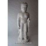 A large blanc-de-chine figure of a standing god, 44cm.