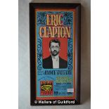 Eric Clapton and Jimmy Vaughan - Concert silk screen poster signed by the artist Gary Grimshaw for