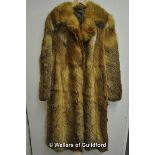 *Ladies real Fox fur long coat, UK size 8, Bust 36", Lenth 44" (Lot subject to VAT)