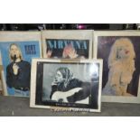 *Nirvana - Four mixed framed posters, all 40 x 28" in total