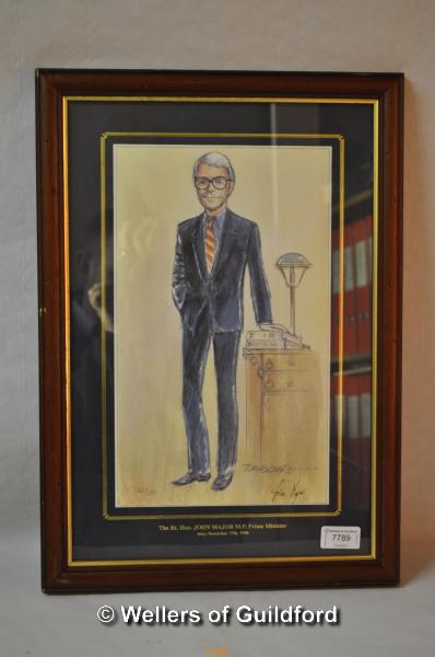 British Politics - John Major, a signed print of a limited edition artwork by Tim Holder, signed