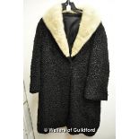 *Black Astrakhan coat with white mink collar (Lot subject to VAT)