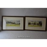 Golf - two golf related prints, art by Dennis Pannett, of Bramley and Wentworth, signed by the