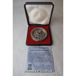 Pobjoy Mint Chellini Madonna silver medallion, with case and certificate of authenticity