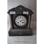 *Black marble mantle clock, as found