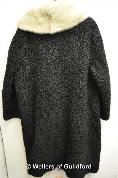 *Black Astrakhan coat with white mink collar (Lot subject to VAT) - Image 2 of 2