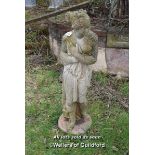 COMPOSITION STONE SEMI-CLAD MAIDEN STATUE, 115CM HIGH