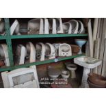 THREE SHELVES OF MIXED SANITARY WARE MAINLY SINKS
