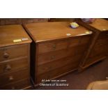 LATE VICTORIAN PINE CHEST OF TWO OVER THREE DRAWERS, 106CM WIDE
