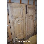 PAIR OF PINE DOUBLE DOORS, TOTAL SPAN 137CM X 227CM HIGH