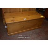 PINE BLANKET BOX WITH CANDLEBOX WITHIN, 102CM WIDE
