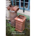 TWO MIXED CHIMNEY POTS