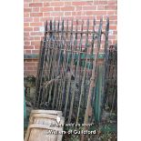 PAIR OF CAST IRON GATES TOGETHER WITH TWO OTHERS