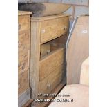 STRIPPED PINE CHEST OF DRAWERS COMPRISING TWO SMALL OVER THREE LONG DRAWERS