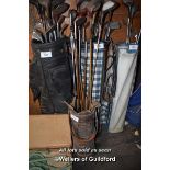 GOLF BAG CONTAINING MIXED VINTAGE GOLF CLUBS