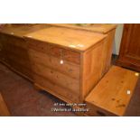VICTORIAN PINE CHEST OF TWO SHORT OVER THREE LONG DRAWERS, 103CM WIDE