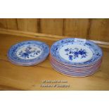 SET OF ELEVEN ROYAL WORCESTER BLUE AND WHITE PLATES