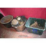 PORTIC CLOCK, COPPER COPPER, OTHER METALWARE, AS FOUND