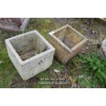 TWO MIXED STONE PLANTERS