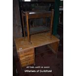 SINGLE PEDESTAL DESK AND A TROLLEY