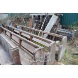 SET OF THREE PINE PEWS, EACH 411CM LONG