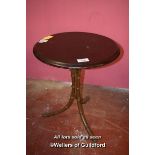 CAST IRON PUB TABLE WITH BAMBOO EFFECT SUPPORTS, 59CM DIAMETER