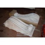 TWO MIXED PLASTER CORBELS