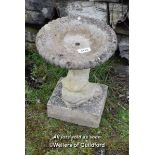 COMPOSITION STONE BIRDBATH, 54CM HIGH