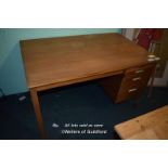 MODERN TEAK SINGLE PEDESTAL DESK