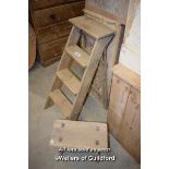 SIMPLE PINE STEP LADDER AND FOOTSTOOL