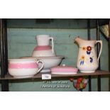 SHELF OF MIXED PORCELAIN WARE