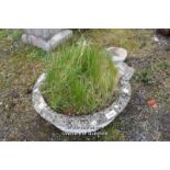 COMPOSTITION STONE PLANTER ON SMALL BASE