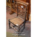 SMALL PROVINCIAL OAK LADDERBACK ROCKING CHAIR