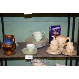 SHELF OF MIXED PORCELAIN WARE