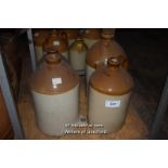 FOUR MIXED SALT GLAZED JARS