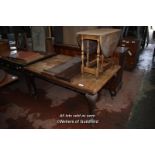 EDWARDIAN EXTENDING DINING TABLE AND A OAK GATELEG TABLE