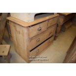 STRIPPED PINE CHEST OF DRAWERS COMPRISING TWO SMALL OVER TWO LONG DRAWERS