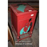 VINTAGE GRAMOPHONE IN A HANDPAINTED WOODEN CABINET
