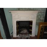 DECORATIVE CAST IRON COMBINATION FIREPLACE WITH TILED INSERTS, 124CM X 18CM X 126CM