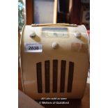 VINTAGE RADIO IN CREAM COLOURED CASE