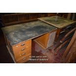 LARGE KNEEHOLE DESK TOGETHER WITH A PEDESTAL DESK