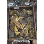 BOX OF DECORATIVE BRASS CUPBOARD HANDLES