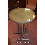 WOVEN CIRCULAR OCCASIONAL TABLE WITH GLASS TOP, 56CM DIAMETER