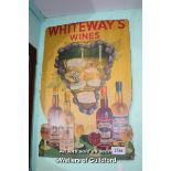 VINTAGE SIGN 'WHITEWAY'S WINES', 48CM X 72CM