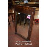 EARLY VICTORIAN MAHOGANY WALL MIRROR WITH SPLIT COLUMN DECORATION, 108CM X 71CM OVERALL (1197 DTS)