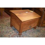 BLEACHED MAHOGANY SLOPE FRONT BOOT BOX WITH SINGLE DRAWER, 60CM WIDE