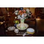 COLLECTION OF PORCELAIN INCLUDING BOOTHS PLATES, JUG AND BASIN