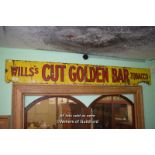 VINTAGE METAL SIGN 'WILLS'S CUT GOLDEN BAR TOBACCO', 230CM X 30CM (25956 WHU)