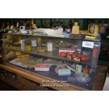 DISPLAY CABINET COMPRISING OF VINTAGE BRANDED TINS AND BOXES FOR VALVES CIGARETTES ETC