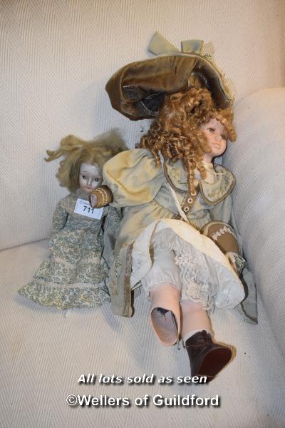 TWO BISQUE DOLLS, (AS FOUND)